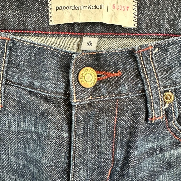 Paper Denim & Cloth Trouser Leg Dark Wash Jean Size 0/25 - Picture 4 of 6